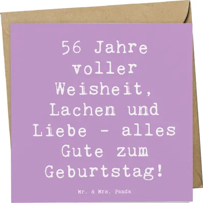 Produktbild von Mr. & Mrs. Panda Glückwunschkarte Spruch 56. Geburtstag - Lavendeltraum - Geschenk, doppelkarte, Liebe, Handarbeit, Jubilar, Grußkarte, Klappkarte, faltkarte, anlasskarte