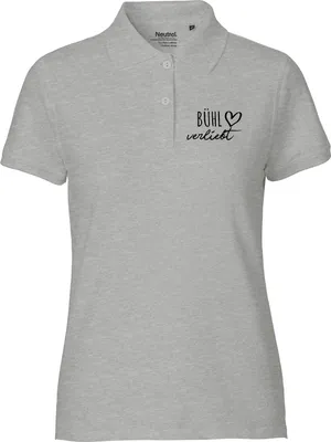Produktbild von Huuraa Damen Polo Shirt Bühl verliebt L Sport Grey Bio Baumwolle Fairtrade Poloshirt Geschenkidee