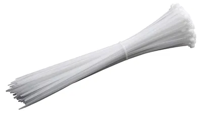 Obrázok produktu pre Sada viazačov káblov 300 x 4,8 mm, 100 ks, biela – wu7452580