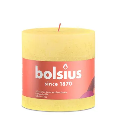 Obrázok produktu pre Bolsius Rustik stĺpová sviečka slnečná žltá 100/100mm
