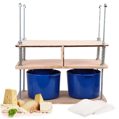 Käsepresse aus Holz, 40,6 cm, mit 2 Formen (1,8 L) und Zubehör