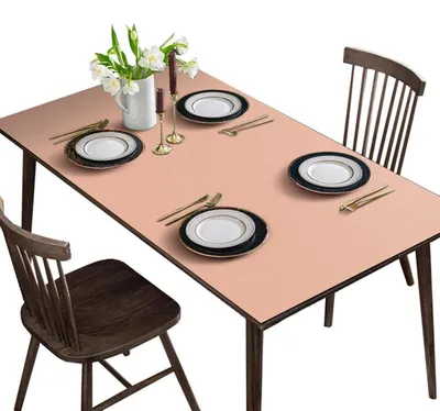 Immagine prodotto di Tovaglia in ecopelle, impermeabile, antiscivolo, rosa, 160 x 80 cm, spessore 2 mm