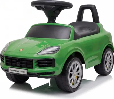 Image de Voiture à pousser Porsche Cayenne (1 à 3 ans) – Sous licence officielle, avec klaxon, espace de rangement et protection anti-basculement – Véhicule à pousser pour enfants – Vert