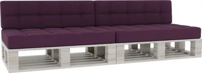 Produktbild von Palettenkissen, Palettenauflagen Sitzkissen Rückenlehne Gesteppt PFG 2xSet (Sitzkissen 120x80 +Rückenlehne 120x40), Violett)