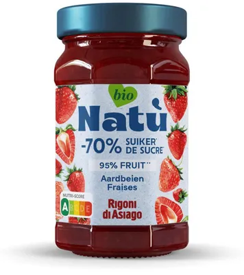 Produktbild von Natù Erdbeerspread 240g – Fruchtiger Erdbeerkonfitüre-Aufstrich ohne Zusatzstoffe