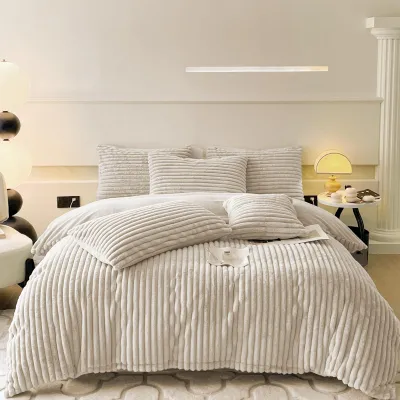 Productafbeelding van Solidchoice - Fluffy Dekbedovertrekset Taupe 155 x 220 cm