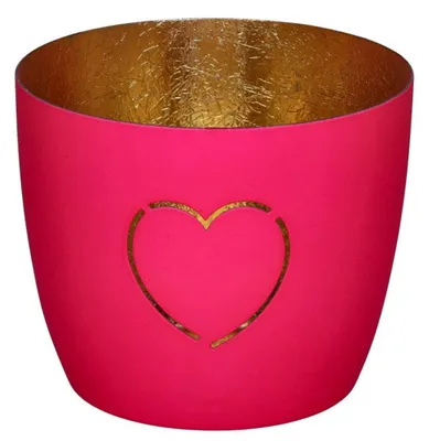 Produktbild von Gift Company Windlicht Madras Herz Hot Pink Gold