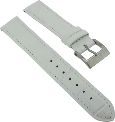 Produktbild von Nautica > Uhrenarmband 18mm Leder gepolstert weiß Krokoprägung A15109M