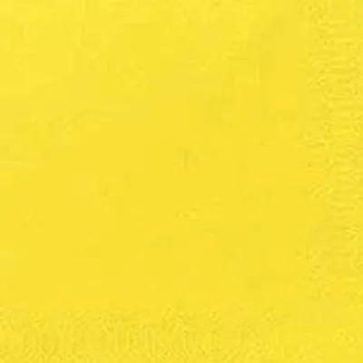 Image de Serviettes Cocktail Duni 3 plis cellulose uni jaune, 24 x 24 cm, 250 pièces