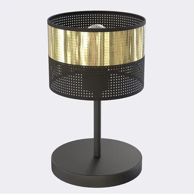 Obrázek produktu pro Stolní lampa LUX z matné černé oceli a zlata