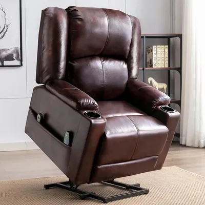 Image de Fauteuil électrique relaxant - Fauteuil releveur - Fauteuil réglable - Fonction massage - Revêtement en similicuir