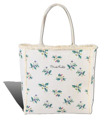 Imagen del producto de Frida Kahlo, flores, blanco, natural, turquesa, lienzo, D2OTI800I