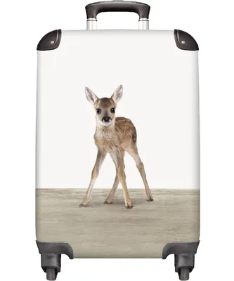 Obrázok produktu pre NoBoringSuitcases.com® Kufr Príručná batožina Vozík Kufr na kolieskach Malý cestovný kufor na 4 kolieskach - Malý jeleň - Deti - Bodky - Kabína Veľkosť < 55x40x23 cm a 55x40x20 cm - Foto kufor - Kabína kufor - Palubná batožina - Detský kufor - Detský vozík.
