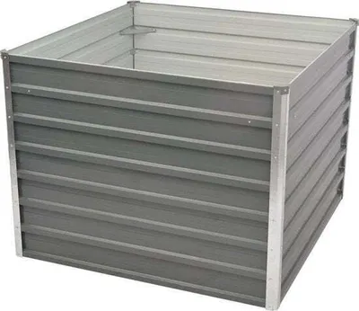 Zdjęcie produktu dla vidaXL Podwyższone łóżko 100 x 100 x 77 cm Stal ocynkowana Szary