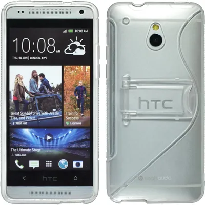 Produktbild von PhoneNatic Case kompatibel mit HTC One Mini - clear Silikon Hülle Aufstellbar + 2 Schutzfolien