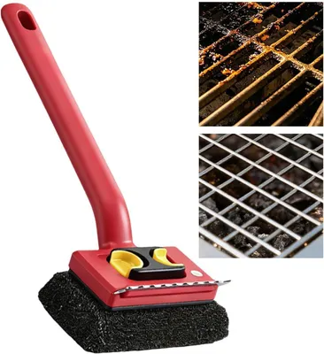 Produktbild von Elektrische Grillbürste – Grillreiniger mit Dampf – Reinigung für Grills – Keine herausfallenden Borsten – 34 cm Länge – Rot
