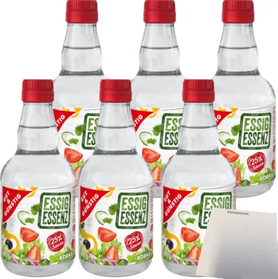 Produktbild von Gut & Günstig Essigesenz 25% Säure 6er Pack (6x400g Flasche) + usy Block