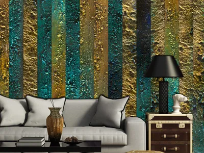 Produktbild von Vlies Fototapete 300x210 cm Tapeten Wandtapete XXL Gold Abstrakt - wie gemalt f-A-0436-a-a