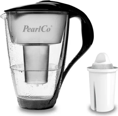 Zdjęcie produktu dla PEARLCO 234470 Filtr do wody z szklanym korpusem, w zestawie 1 wkład, kolor: czarny