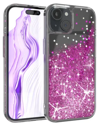 Produktbild von EAZY CASE - Glitzer Hülle kompatibel mit Apple iPhone 15 Glitzer Schutzhülle, Soft Case, Backcover Transparent mit Motiv