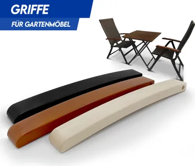 Produktbild von 2x Ersatzarmlehnen Braun HOLZ massiv Armlehne Hochlehner Stuhl Klappstuhl Gartenstuhl Massiv Neu
