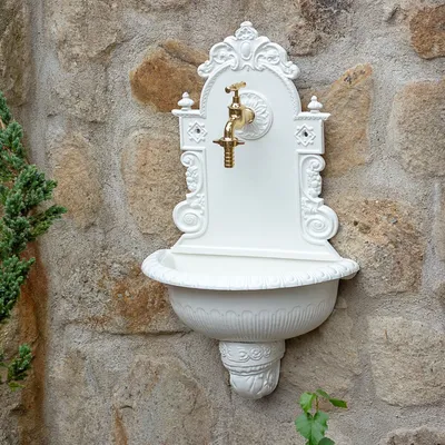 Produktbild von Waschbecken mit Gartenschlauchanschluss Gartenbrunnen Wandbrunnen Wasserhahn