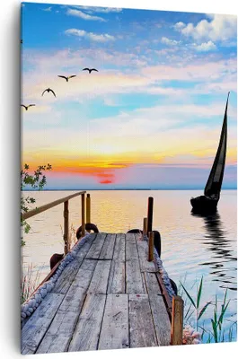 Produktbild von Bild auf Leinwand - Leinwandbild - Einteilig - Brücke See - 70x100cm - Wand Bild - Wanddeko - Wandbilder - Leinwanddruck - Kunstdruck - Wanddekoration - Leinwand bilder - Wandbild - PA70x100-4115