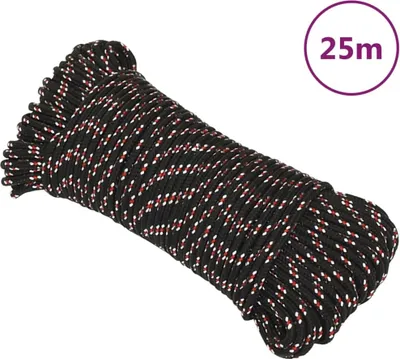 Produktbild von Bootsseil Schwarz 5 mm 25 m Polypropylen