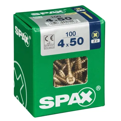 Immagine prodotto di Set di 100 viti in acciaio a testa svasata pozidriv SPAX, Diam.4 mm x L.50 mm