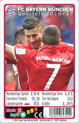 Produktbild von FC Bayern München Quartett 2016/17