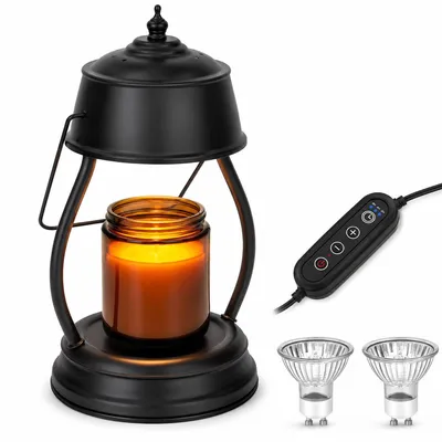 Produktbild von Kerzenwärmer Lampe mit Timer, elektrische Duftlampe zum Wachsschmelzen, dimmbar, E27, Retro Design, flammenloser Kerzenwärmer für Zuhause