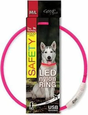 Image de Collier DOG FANTASY lumineux USB rose 65cm 1pc