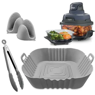 Airfryer-Zubehörset: Silikon-Einlagen, Handschuhe, Zange 3,8 L