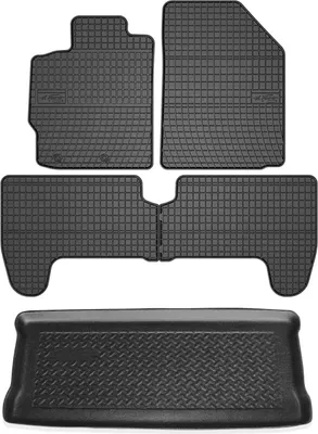 Zdjęcie produktu dla Zestaw dywaników podłogowych i wykładziny bagażnika do Toyota Yaris hatchback 2000-2005 guma 5x
