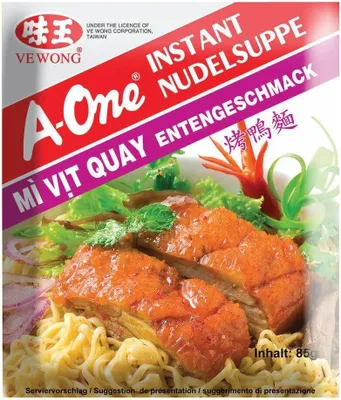 Immagine prodotto di Zuppa istantanea di noodle One Asia con sapore di anatra e condimento piccante 85 g