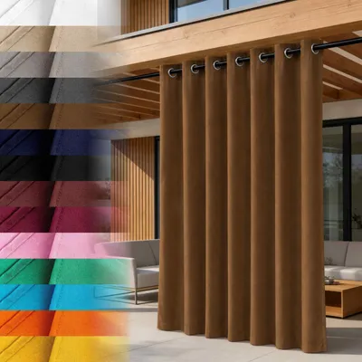 Produktbild von Lantigo Outdoor Vorhang Braun 155x260 cm Blickdicht Wasserdicht mit Ösen