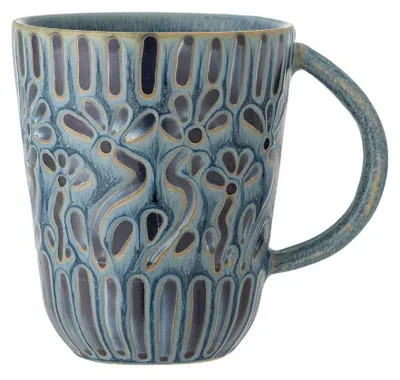 Produktbild von Bloomingville Becher SAMSIN Blau mit Henkel Keramik Tasse Kaffeebecher