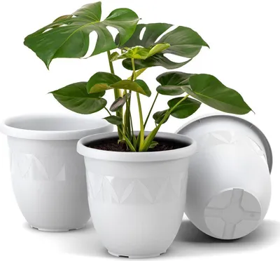 Produktbild von Plastard Übertopf 3er Set Ø 40 cm Weiß - Blumentopf Pflanztopf Pflanzkübel