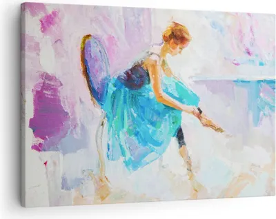 Produktbild von Bild auf Leinwand - Leinwandbild - Balletttänzer tanzen - 70x50cm - Wand Bild - Wanddeko - Leinwanddruck - Bilder - Kunstdruck - Wanddekoration - Leinwand bilder - Wandkunst - AA70x50-3766