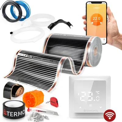 Produktbild von Termofol Elektrische Heizfolie mit Thermostat H6 WiFi, Weiß, 220 W/m², 10m²