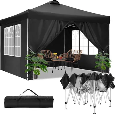 Immagine prodotto di Tenda da giardino a padiglione 3x3m impermeabile con ventilazione e 4 pannelli laterali