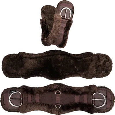 Obrázek produktu pro Equinate Westerngurt Classical anatomisch Lammfell 70cm - 28" Braun