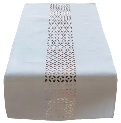 Immagine prodotto di Runner da tavola Ornamenti traforati bianco sporco 40x90 cm