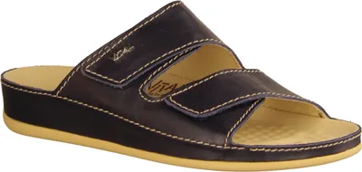 Produktbild von Vital 0938-261Pantoletten, Uni Keilpantolette, Leder, Tintenblau, NEU - Damenschuhe Pantolette / Zehentrenner, Blau, leder (nappa)
