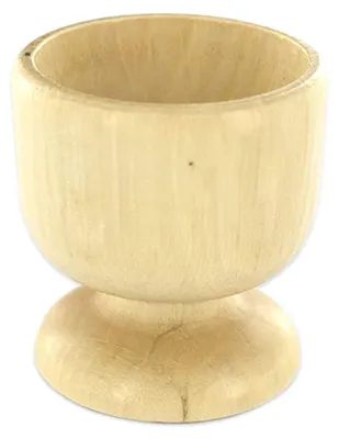 Eierbecher aus Naturholz, poliert, braun, 4,8 x 4,8 x 5 cm
