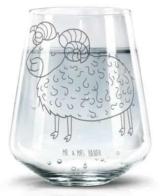 Produktbild von Mr. & Mrs. Panda Glas Sternzeichen Widder - Transparent - Geschenk, Geburtstag März, Becherglas, Dekoglas, April, Wasserglas, Bock, Trinkglas, Tumbler, Schafbock