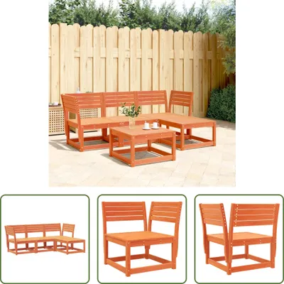 Produktbild von The Living Store 4-tlg. Garten-Lounge-Set Wachsbraun Massivholz Kiefer