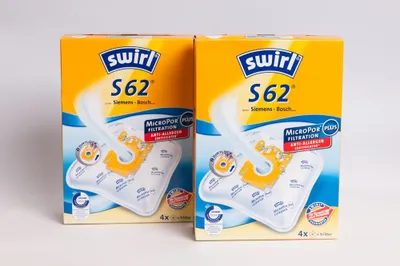 Produktbild von 2 Pakete Swirl Staubsaugerbeutel S62 / S 62 EcoPor für Siemens / Bosch Typ: D E F