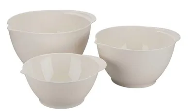 Image de Set de saladiers 3 pièces crème pour la cuisine plastique