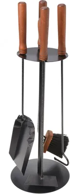 Produktbild von Aqbau Set 4 tlg. Kaminbesteck Kamin Kamingarnitur Kaminwerkzeug Schwarz